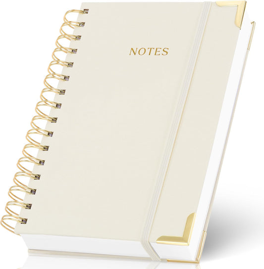 Aesthetic Thick Spiral Notebook Journal For Women in B5 Format - Modern Linen Hardcover College Ruled Note Book With 300 Lined Pages - Perfect For Writing And Staying Organized at Work or School