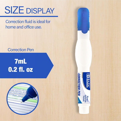 BAZIC Products Correction Pen, Metal Tip, 2 Count