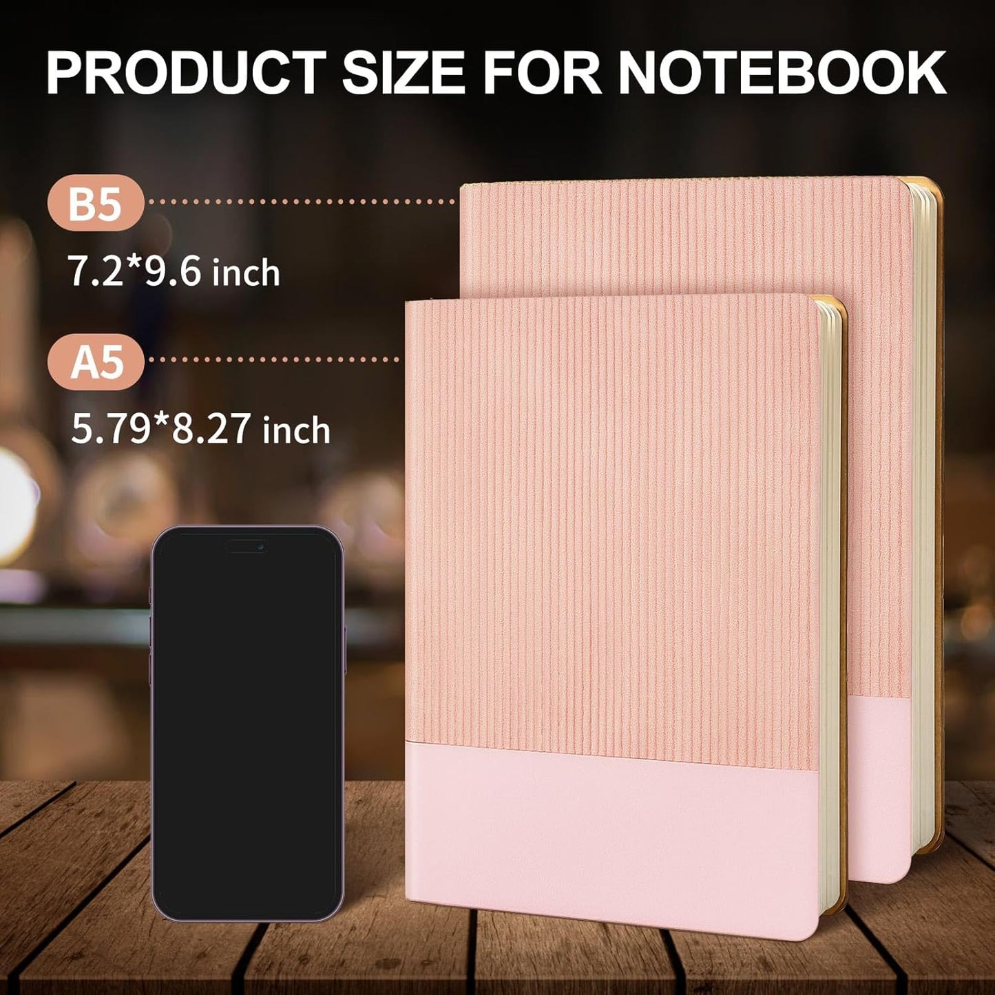 Lined Journal Notebook for Work College Ruled Note Book 5.79"x8.27"A5 PU Leather Daily Journaling 216 Pages for Women Men Writing Home School Supplies Business (Dark Green)