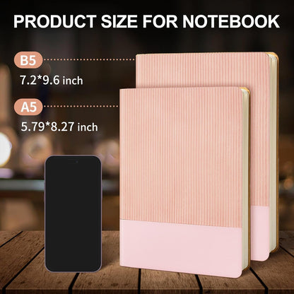 Lined Journal Notebook for Work College Ruled Note Book 5.79"x8.27"A5 PU Leather Daily Journaling 216 Pages for Women Men Writing Home School Supplies Business (Dark Green)