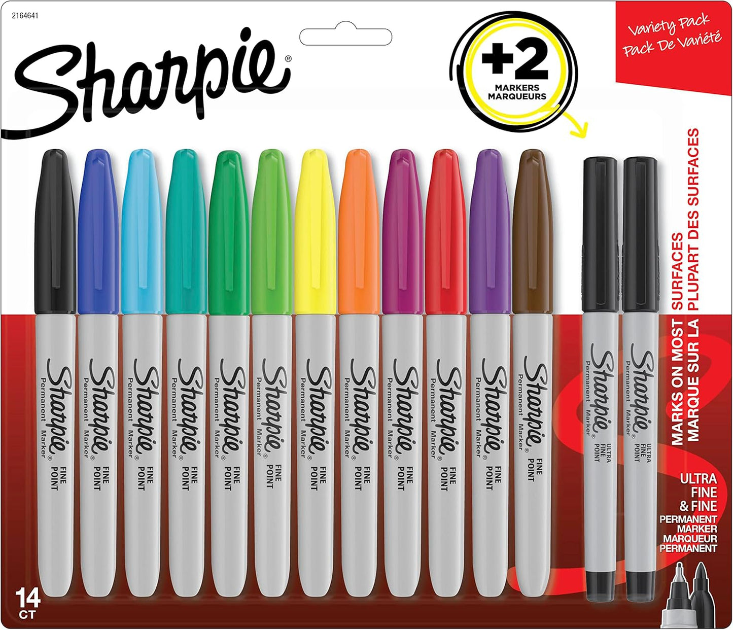 SHARPIE Fine Point Permanent Marker Set - 12 Assorted Fine Point Markers plus 2 Ultra Fine Point Markers