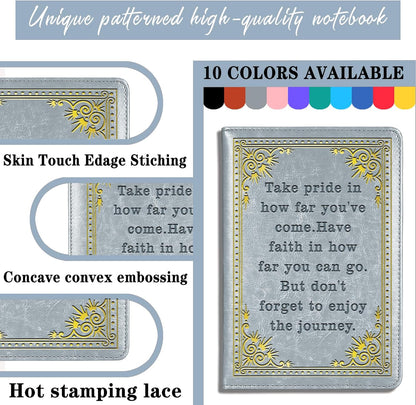 Inspirational Gift Appreciate Lined Journal Notebook Graduation Gift Take Pride In How Far You've Come Writing Notebook Encouragement Gift,1 Pack (Yellow),(Take pride-Yellow)