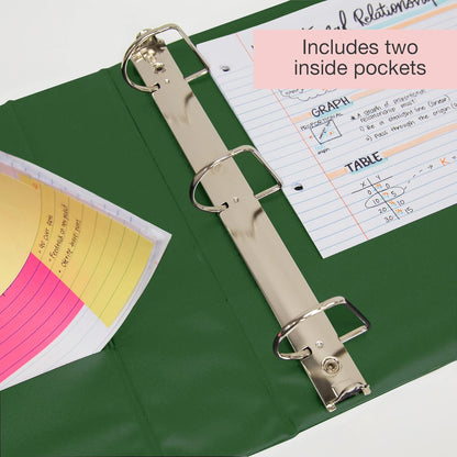 BAZIC Products 3 Ring Binder 2" View Binders Slant D Ring Organizer - Burgundy, Hold 480 Sheets Paper, for School Office Home, 1-Count