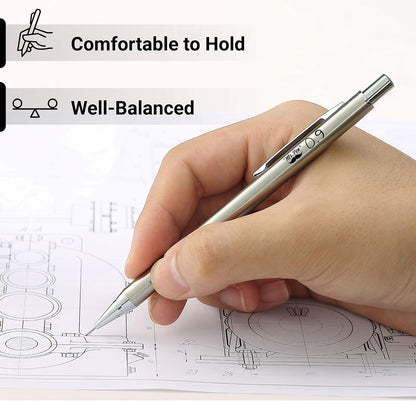 Mr. Pen- Metal Mechanical Pencil Set with Lead Refills & Erasers, 2mm, HB & Colored Lead Refills, 4x Eraser Refills for School Supplies, Note Taking, Drawing, Sketching, Office