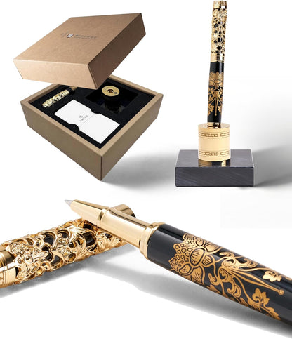 ARTEX Executive Rollerball Pen-Museum Collections-Crafting Timeless Beauty-Luxury Pen Gift & Office Desk Decor, German SCHMIDT refill, Solid Metal Texture