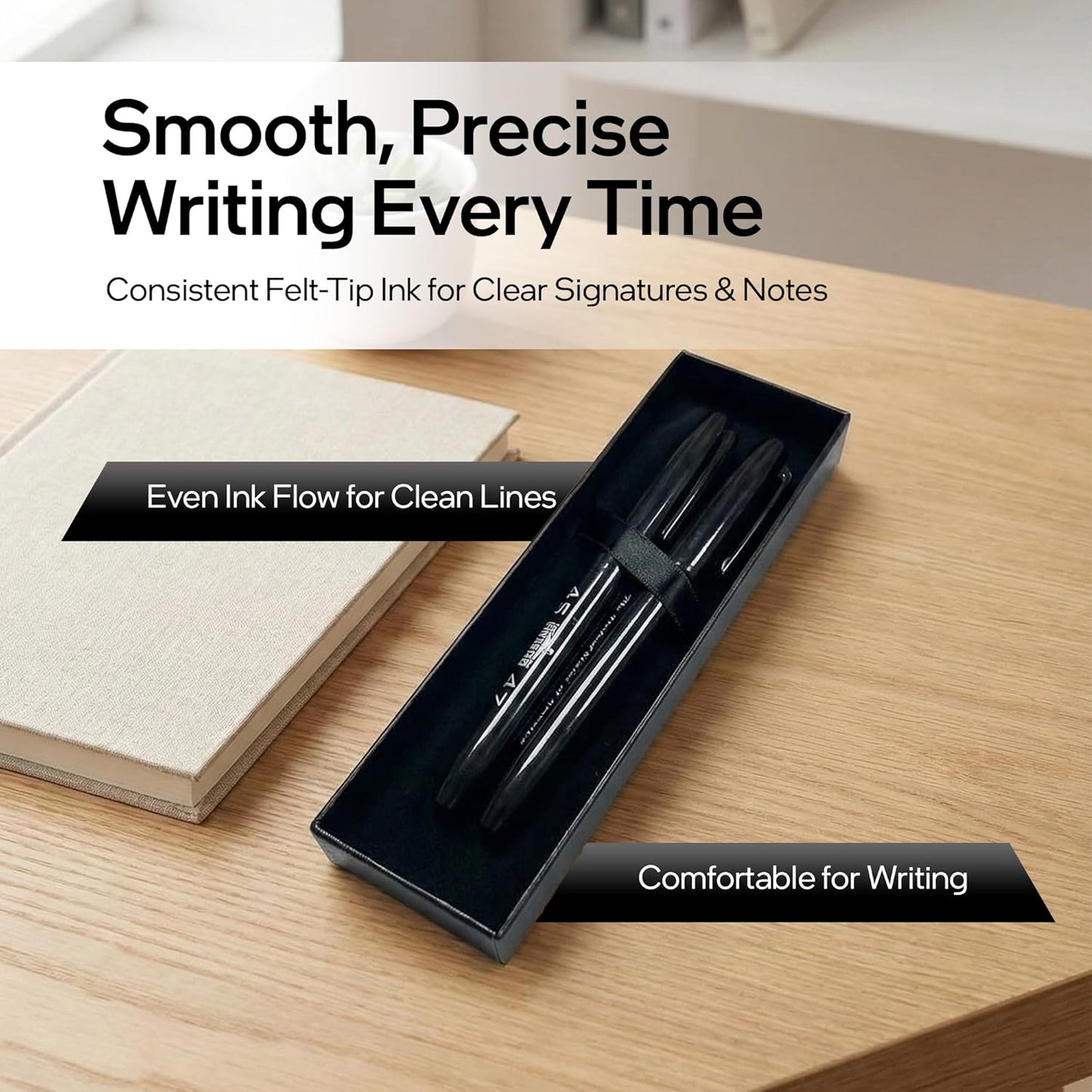 Executive Order Signature Collectible Marker Pen, Black Ink Felt-tip Writing Pen for Professional Signing, Office Desk Accessories, Business Meetings, Unique & Fun Gift for National and Global Leaders