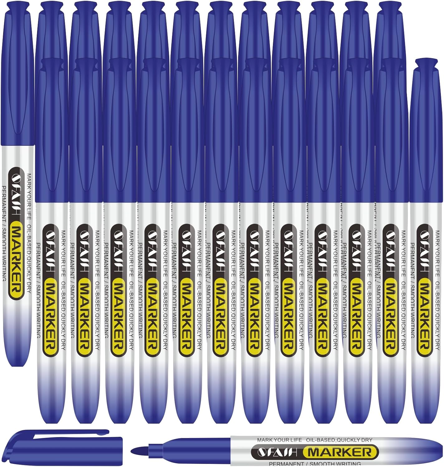SFAIH 100 Black Permanent Markers Bulk -1s Quick Drying, Fine Point Markers for Write Mark, School, Office, Warehouse, Business, Logistics, Durable, Waterproof Ink on Paper, Plastic, Metal, Cardboard