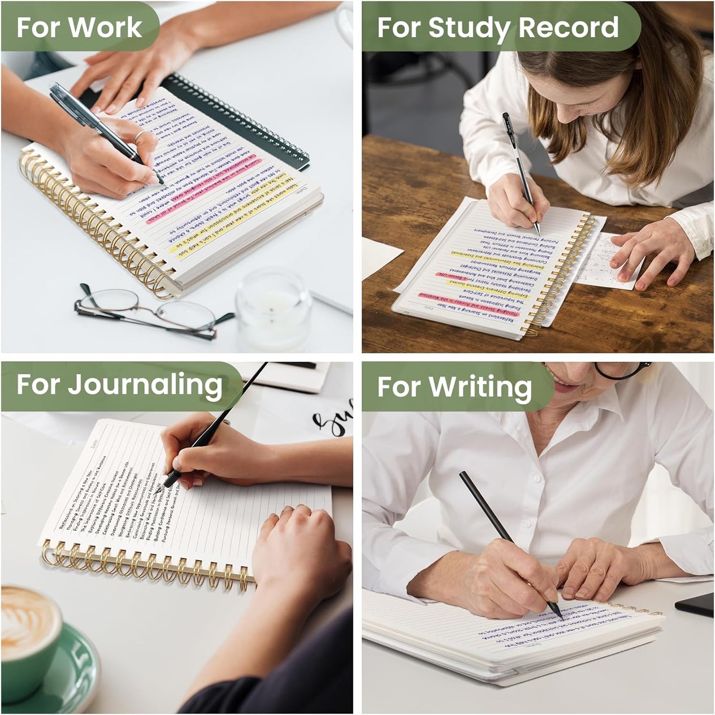 Lined Spiral Notebook Journal for Work, 300 Pages Thick B5 (7.1"x10") College Ruled Journal for Women & Writing, Hardcover Notebook for Note Taking, Perfect for Office Home School Supplies, Purple