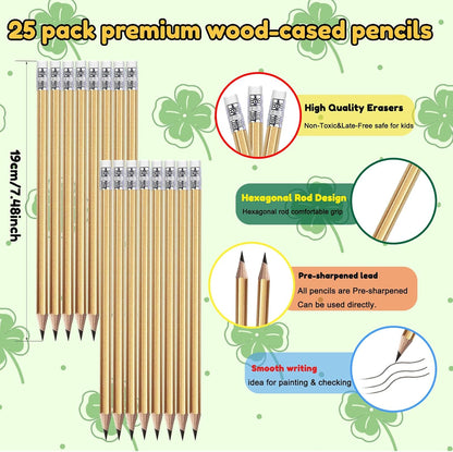 Adhere 25pcs Woodcase Pencils with Eraser Premium Pre-Sharpened Hexagon Graphite 2B pencils ideal for home, office writing including a Free Sharpener(Pink・25pcs)