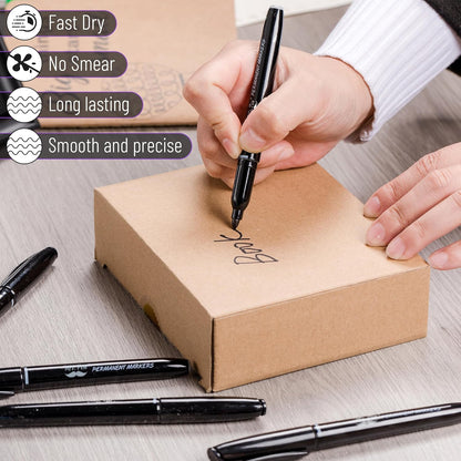 Mr. Pen- Permanent Markers, 12 Pack, Black, Fine Tip, Black Markers, Fine Tip Markers