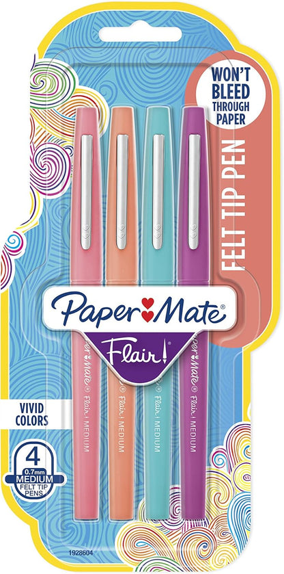 Paper Mate Flair Felt Tip Pens, Medium Point (0.7mm), Limited Edition Candy Pop Pack, 6 Count