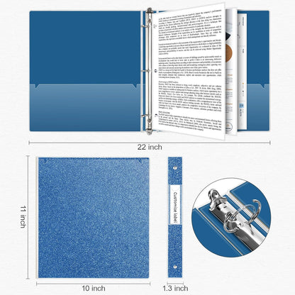 EYROZILL 3 Ring Binders 1 Inch Round Rings Binder Gold Binder Holds 8.5" x 11" Letter Size 300 Sheets, Waterproof, Gold