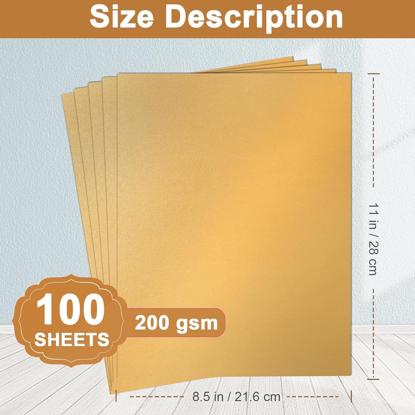 Silunkia 40 Sheets Gold Shimmer Cardstock 8.5 x 11 Certificate Paper, 75lb Craft Paper Card Stock for Cards Making, Birthday Decorations, Wedding Invitations, Greeting Cards