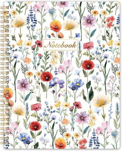 Spiral Notebook - Ruled Notebook/Journal, Lined Journal, 8.5'' x 10.5'', 55 Sheets/110 Pages, Journal for Women, Journal with Spiral Bound, Thick Paper, Back Pocket, Perfect for Office & School