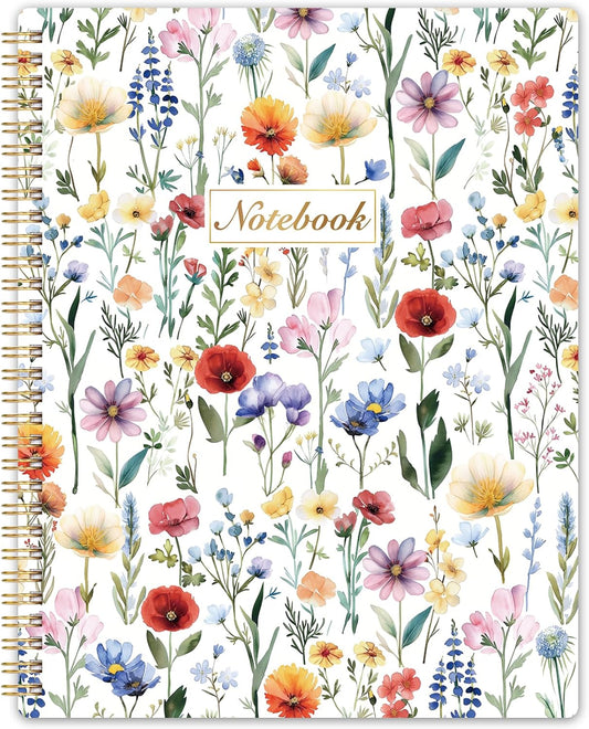 Spiral Notebook - Ruled Notebook/Journal, Lined Journal, 8.5'' x 10.5'', 55 Sheets/110 Pages, Journal for Women, Journal with Spiral Bound, Thick Paper, Back Pocket, Perfect for Office & School