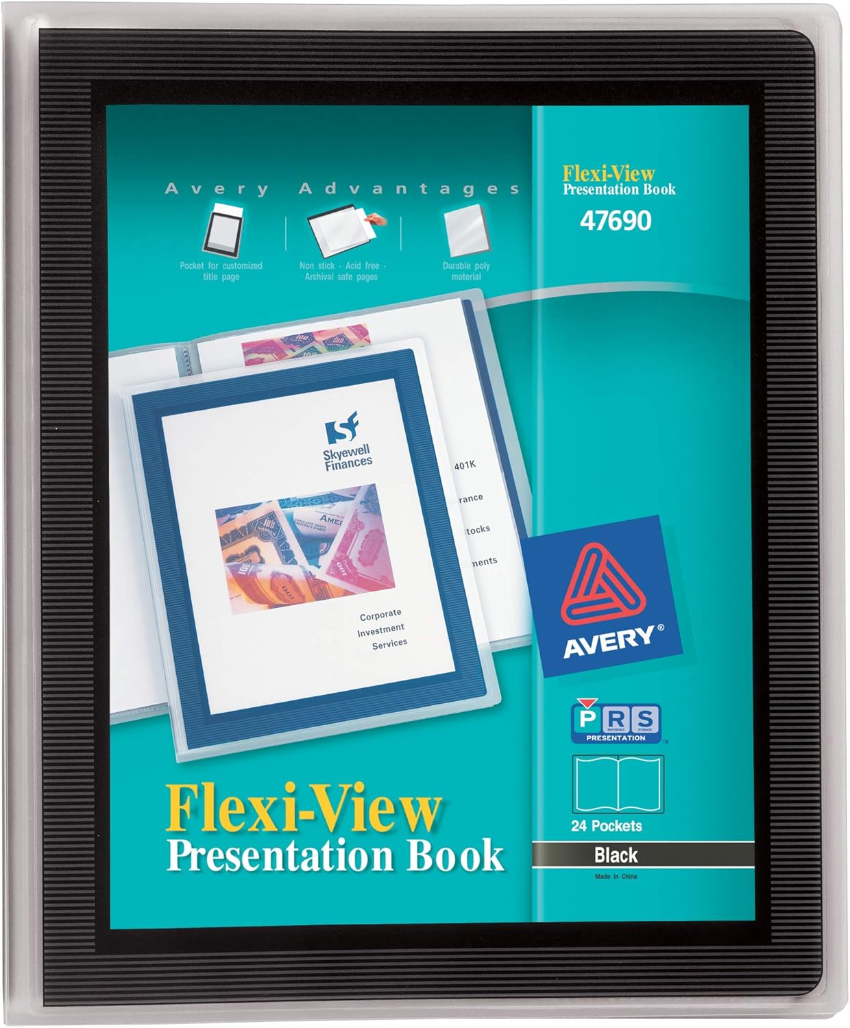 Avery Classic Presentation Book, Clear Front Window for Title Page, 12 Non-stick Pages, 1 White Book (47671)