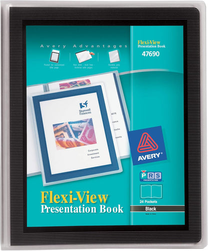 Avery Classic Presentation Book, Clear Front Window for Title Page, 12 Non-stick Pages, 1 White Book (47671)