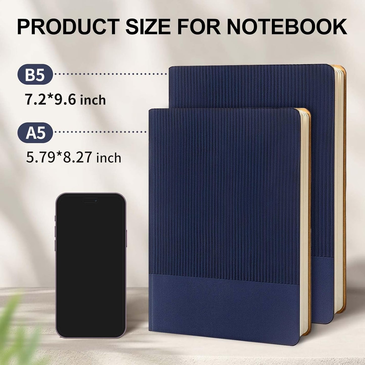 Lined Journal Notebook for Work College Ruled Note Book 5.79"x8.27"A5 PU Leather Daily Journaling 216 Pages for Women Men Writing Home School Supplies Business (Dark Green)