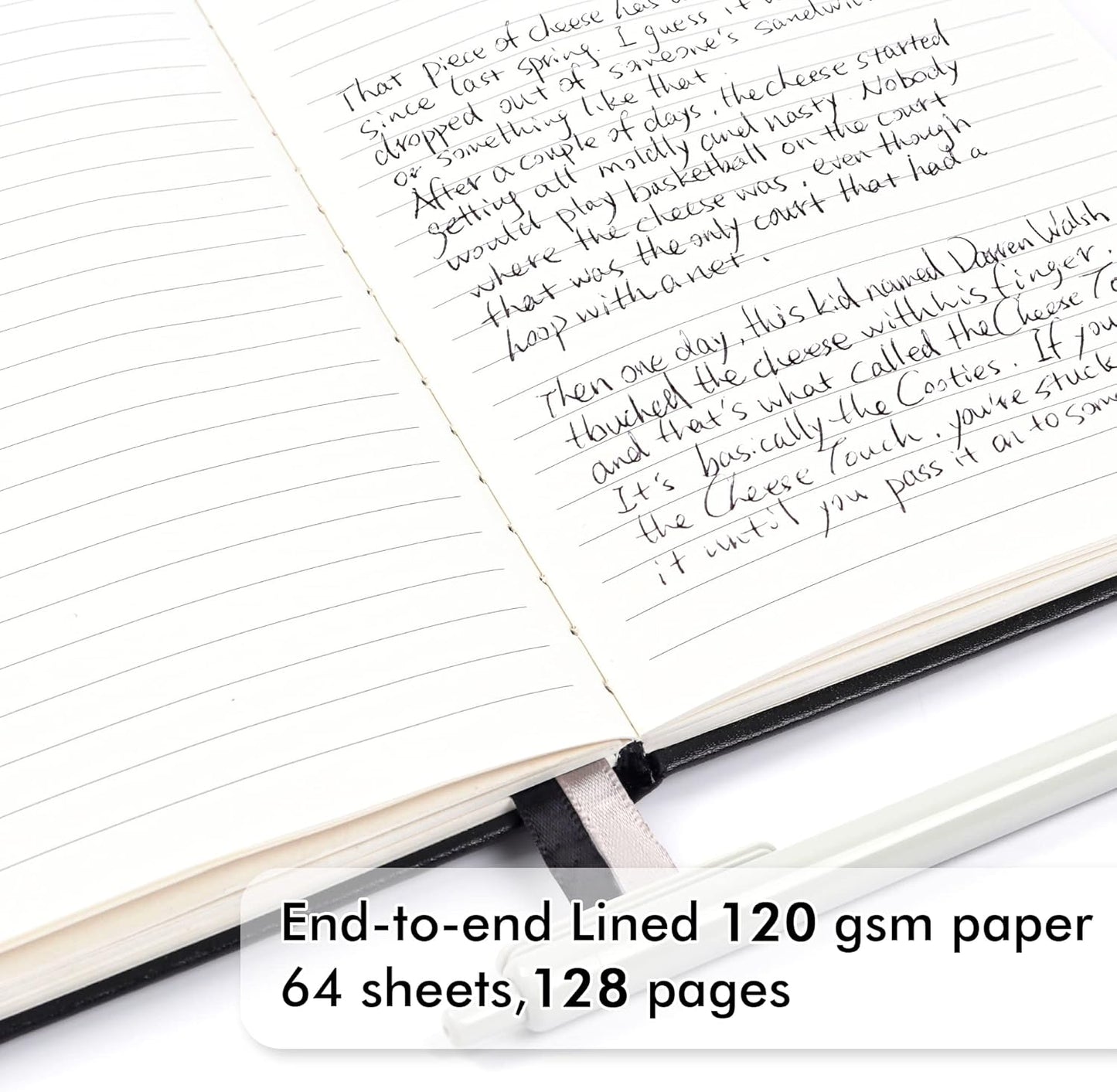 feela College Ruled Notebooks, 24 Pack Business Notebook Hardcover Lined Writing Journal with Pen Holder for Men Women Note Taking, with 24 Black Pens, 120 GSM, 5.1”x8.3”, A5, White