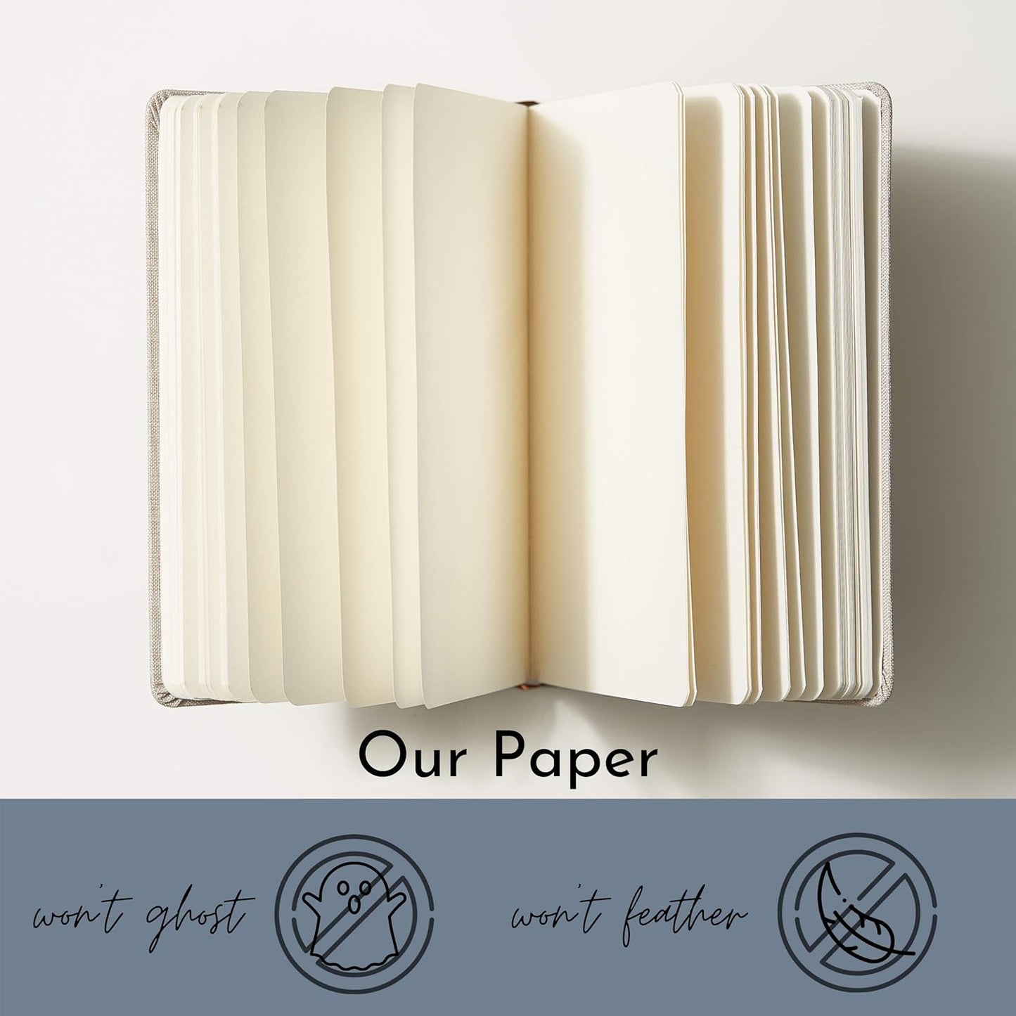 Portage Blank Hardcover Aesthetic Notebook Writing Journal – Bleed-Proof Paper Notepad for Journaling, High GSM, A5 Notebook, Cream Pages - Salmon, 6 x 8.5 Inches, 224 Pages