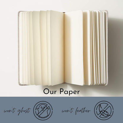 Portage Blank Hardcover Aesthetic Notebook Writing Journal – Bleed-Proof Paper Notepad for Journaling, High GSM, A5 Notebook, Cream Pages - Salmon, 6 x 8.5 Inches, 224 Pages