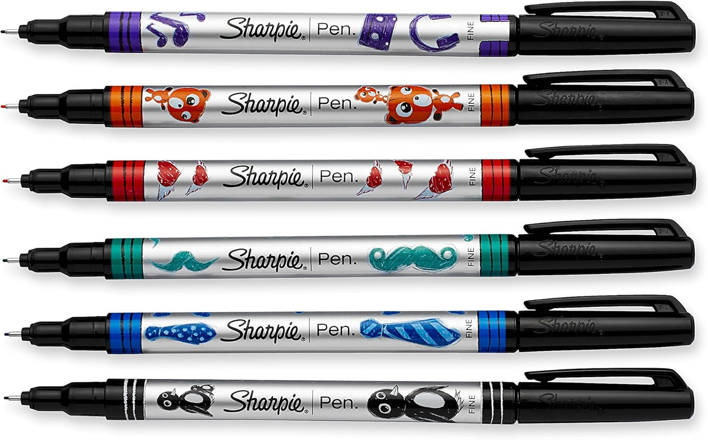 Sharpie Pen, Fine Point, 6-Pack, Assorted Colors (1924215)