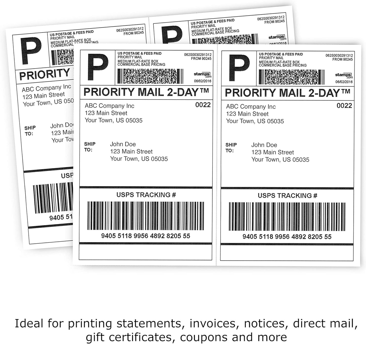 PrintWorks Professional 3 2/3" Horizontal Perforated Paper 8.5” x 11” - Perfect For W-2, 1099, & Statement Use - Made in the USA - 500 Sheets - 20 lb - Printer Compatible - White (04124)