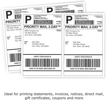PrintWorks Professional 3 2/3" Horizontal Perforated Paper 8.5” x 11” - Perfect For W-2, 1099, & Statement Use - Made in the USA - 500 Sheets - 20 lb - Printer Compatible - White (04124)