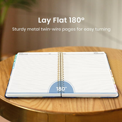 Large Spiral Notebook with Dividers & Tabs, 8.5" x 11" Hardcover 5 Subject Notebook for Work, 280 pages, College Ruled, Cute Journal for Women, Perfect for Study & Office Note Taking, Garden