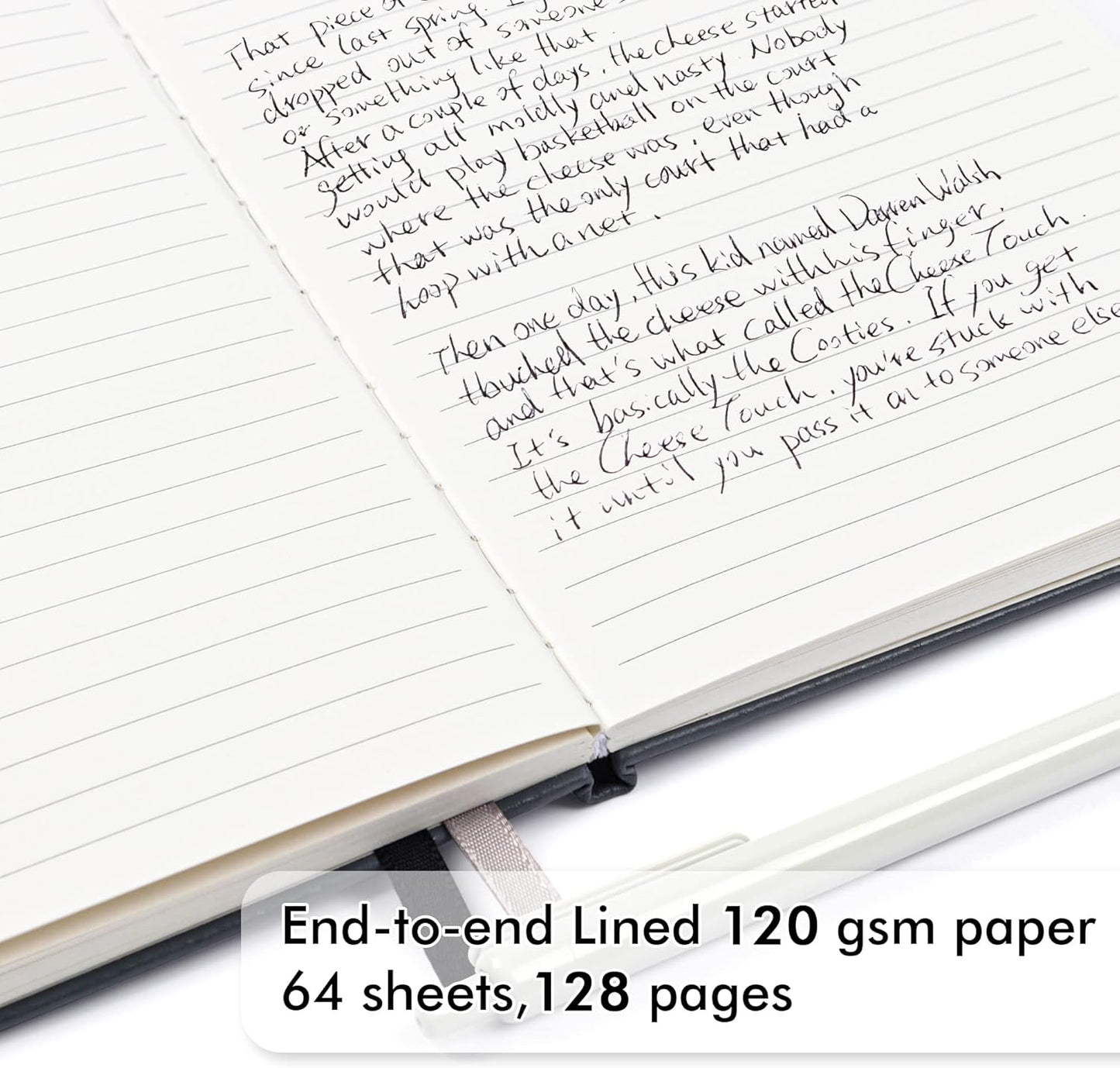 feela College Ruled Notebooks, 24 Pack Business Notebook Hardcover Lined Writing Journal with Pen Holder for Men Women Note Taking, with 24 Black Pens, 120 GSM, 5.1”x8.3”, A5, White