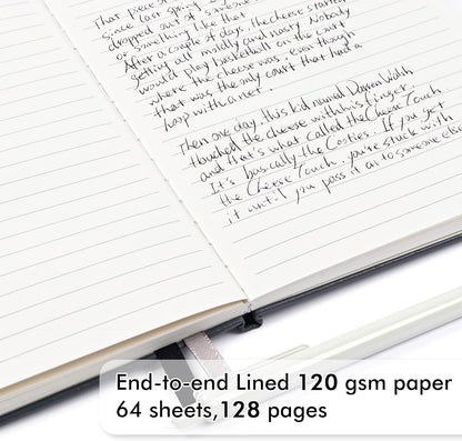 feela 18 Pack Journal Notebook for Work, Business Notebook Bulk Hardcover Lined Writing Journal with Pen Holder for Men Women Note Taking, with 18 Black Pens, 120 GSM, 5.1”x8.3”, A5, Black
