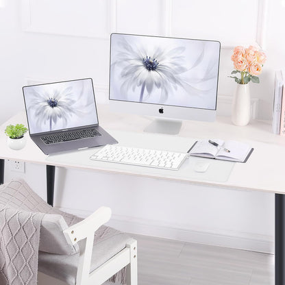 Large Desk Mat 47.2" x 17" Leather Desk Pad Protector with Natural Cork & PU Leather, Non-Slip Office Desk Mat, Large Mouse Pad, Waterproof Desk Blotter pad for Office&Home(Black)