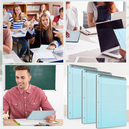 MotiMind 10 Pack 8.5" x 11" Top Spiral Notebook with 3 Hole Punched Morandi Colors Legal Pads College Ruled Notepad 50 Sheets Hard Cardboard Paper Wirebound Notepad for Office School Business