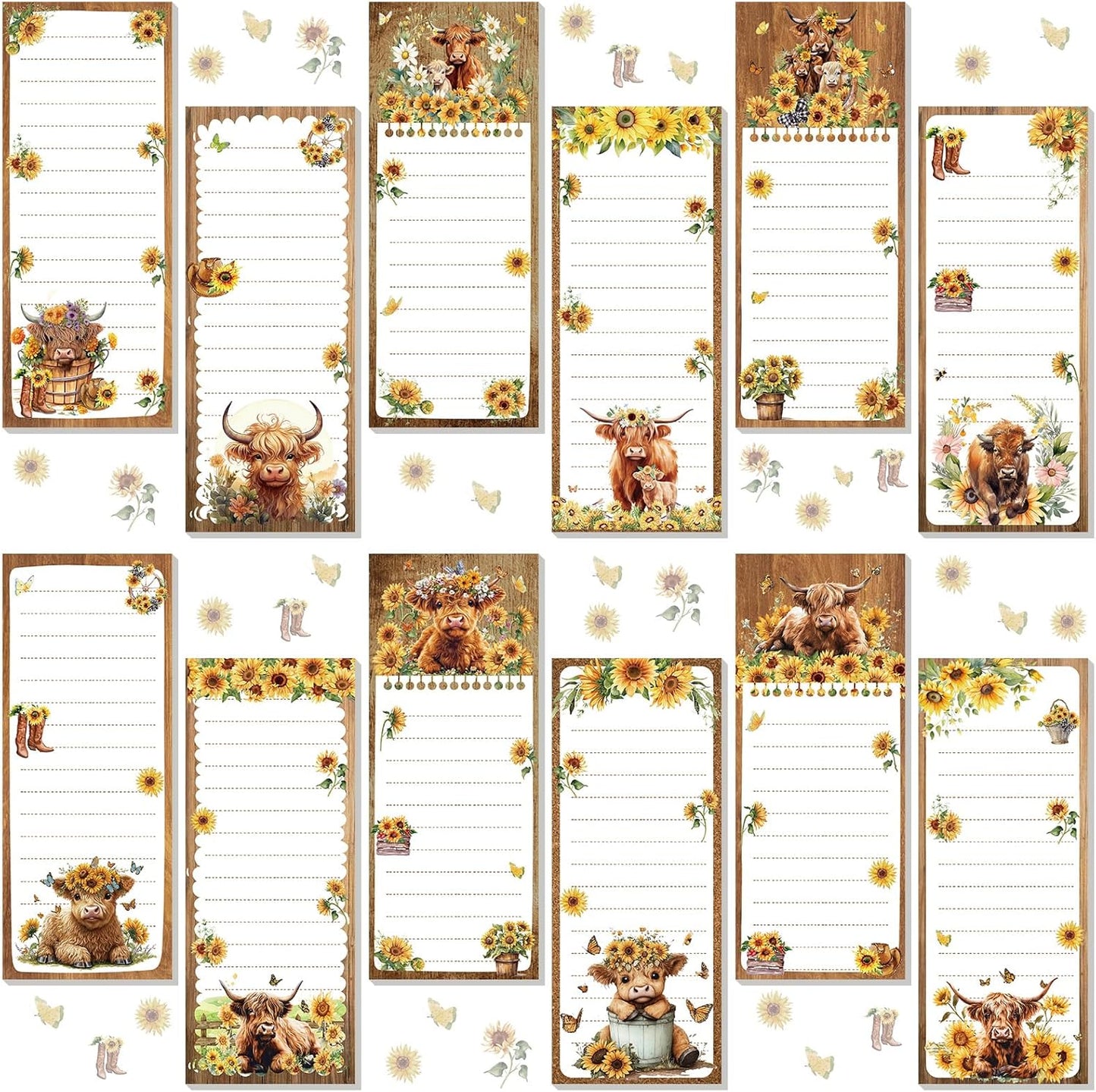Eaasty 12 Pcs Bible Magnetic Notepads for Refrigerator Monthly Magnetic Grocery List 9 x 3.5" Magnet Memo Pads 30 Sheet Per Pad Shopping to Do List for Christian Teacher Appreciation Week Gift