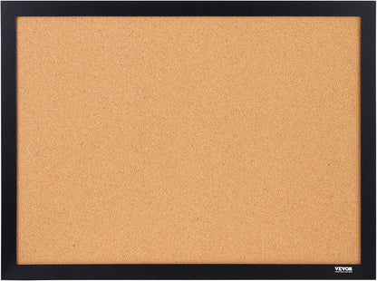 VEVOR 24 x 36 Cork Board, Large Bulletin Board with Black MDF Frame, Wall Mounted Pin Board for Office, School and Home Decor, Hanging Message Board for Pictures and Notes, 10 Push Pins Included