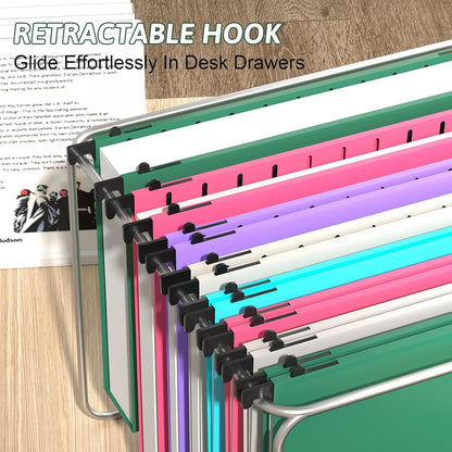 Plastic Hanging File Folder Letter Size,12 Pack Reinforced Heavy Duty Hanging Folders,Sturdy File Cabinet Folders,Black Hanging File Folder with Tabs,Hanging Folders for Filing Cabinet