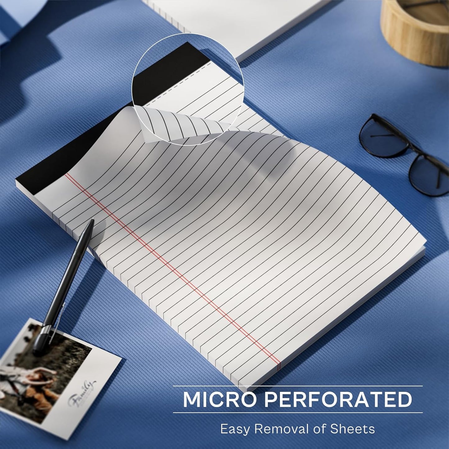 Note Pads 5x8, Narrow Ruled Legal Pad, Multicolor Small Notepads, 30 Sheet/notepad, 8 Pack Colored Legal Pads, Pink Legal Pad, Purple Notepad, Perforated Lined Note Pads for Study, Office, To-Do Lists