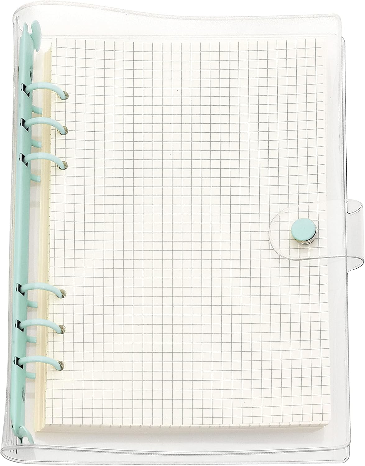 A6 A5 6-Holes Colorful PVC Cover Round Ring View Binder with Snap Button Closure File Folder for Loose Leaf Sheet Protectors Notebook Refill (Pink Daisy, A5 Mini Set) - Colors A