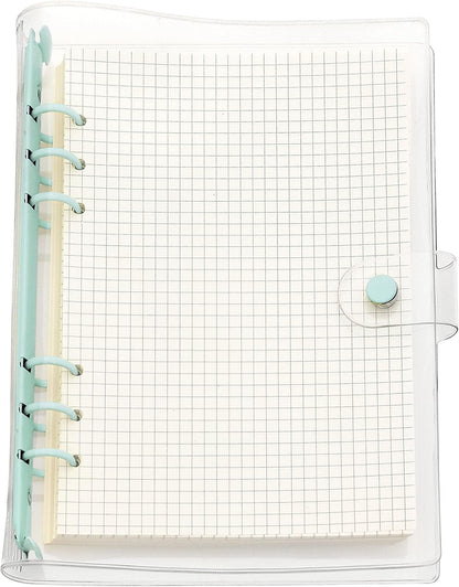 A6 A5 6-Holes Colorful PVC Cover Round Ring View Binder with Snap Button Closure File Folder for Loose Leaf Sheet Protectors Notebook Refill (Pink Daisy, A5 Mini Set) - Colors A