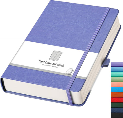 AHGXG 8.5''×11'' Notebook College Ruled - Large A4 Notebook Lined Journal - 320 Pages Thick Journal for Writing, 100gsm Thick Paper, Leather Softcover, for Work School - Black