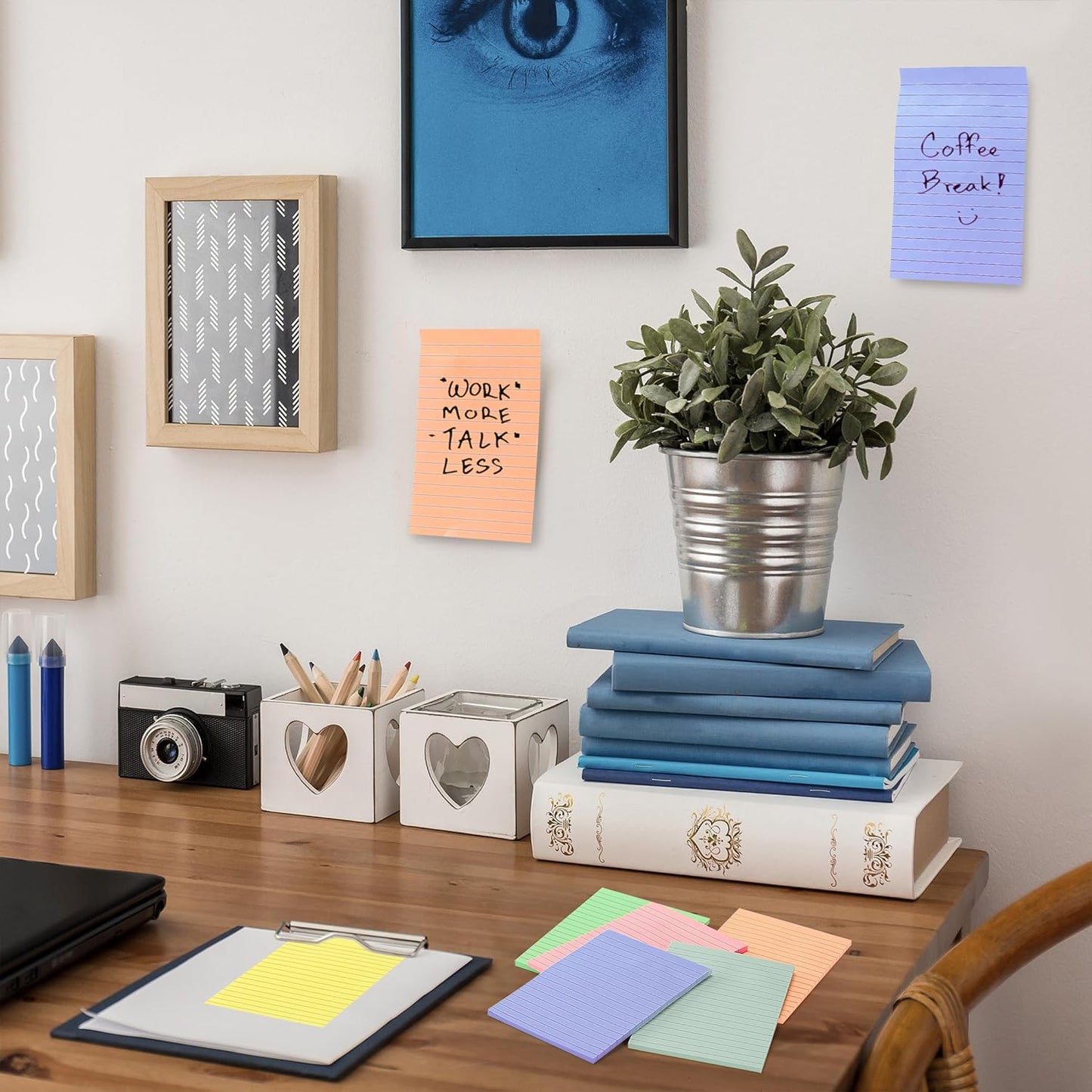Mr. Pen- Lined Sticky Notes, 3" x 3", 12 Pads, 60 Sheets/Pad, Morandi Color, Bulk Sticky Notes with Lines, Ruled Post Stickies, Memo Pads, Self-Stick Note Pad for Office, School, Home, Study