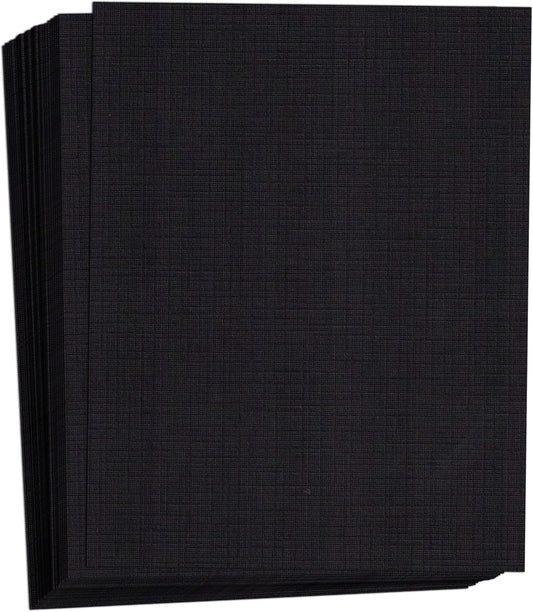 Hamilco Linen Textured Cardstock Paper – 8 1/2 x 11" Blank Thick Heavy Weight 80 lb Cover Card Stock for Printer - 50 Pack (Natural)