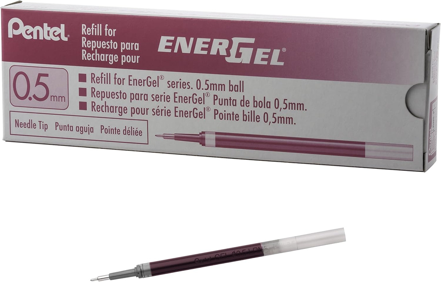 Pentel Refill Ink for EnerGel Liquid Gel Pen, (0.5mm), Fine Line, Blue Ink, Box of 12 (LRN5-C)