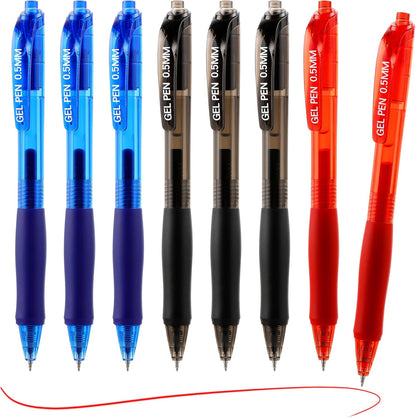 USUAL Gel Pens 0.5 mm,12 Pack Retractable Black Ink Pen Fine Point Rollerball Pens,Quick Dry Smooth Writing,No Bleed for Journaling Note Taking, Home School Office Supplies