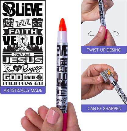 BLIEVE - Aesthetic Highlighters and Gel Pens With Soft Ink and Chisel Tip, Bible Highlighters and Pens No Bleed, Dry Fast Easy to Hold, for Bible Journaling Planner School Supplies (MORANDI)