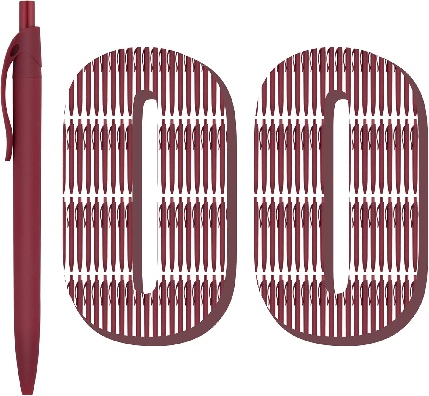 Deegtran 100 Pack No Bleed Black Barrel Click Pens, Wholesale Retractable Ballpoint, Medium Point, Smooth Ink, 1.0MM Black Ink