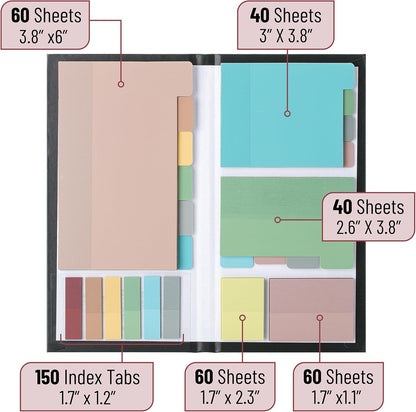Mr. Pen- Sticky Notes Set, 410 Pack, Ruled, Dotted & Blank Notes with 150 Index Tabs, Divider Sticky Pads for Bible Study, Office, School, Planning, Journaling & Organization