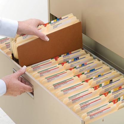 Smead File Pocket, Straight-Cut Tab, 5-1/4" Expansion, Letter Size, Redrope, 50 per Carton (73810)