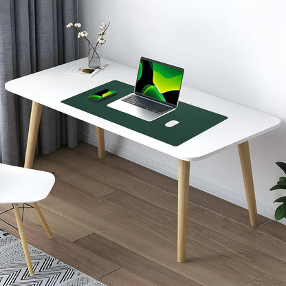 Large Desk Mat 47.2" x 17" Leather Desk Pad Protector with Natural Cork & PU Leather, Non-Slip Office Desk Mat, Large Mouse Pad, Waterproof Desk Blotter pad for Office&Home(Black)