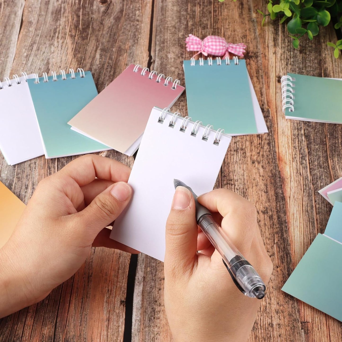 Hooqict 24 Pack Small Pocket Notebook Mini Notebooks Bulk Small Spiral Notepads with 8 Colors, Memo Note Pads for Kids, Work, Office, School, 3.9 x 2.4 Inches